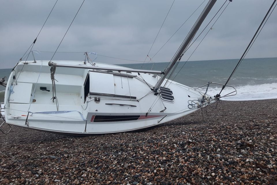 The yacht with no one on board was first witnessed in Bray before drifting out to Kilcoole.