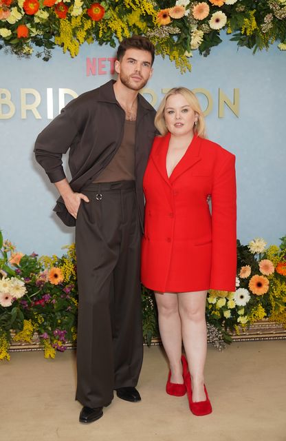 Luke Newton and Nicola Coughlan (Yui Mok/PA)