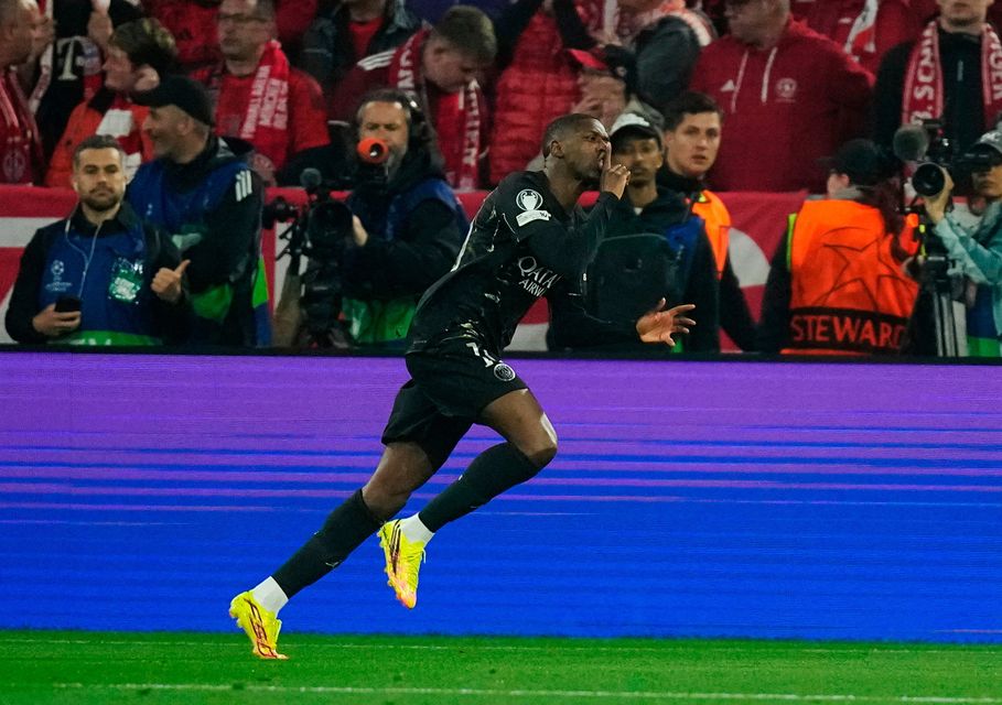 PSG's Ousmane Dembele celebrates his goal
