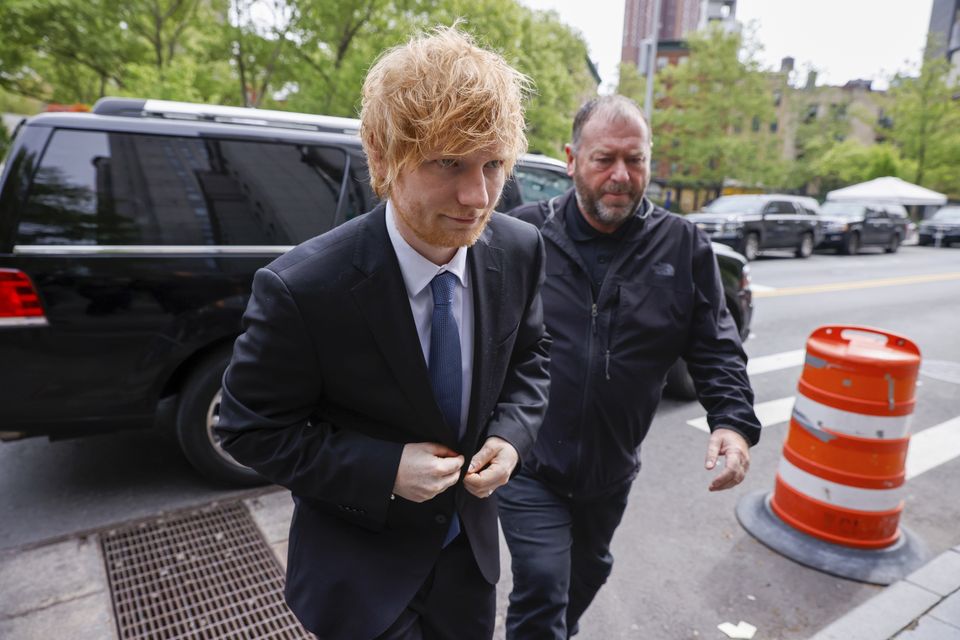 Ed Sheeran arrives at federal court in New York (Stefan Jeremiah/AP/PA)