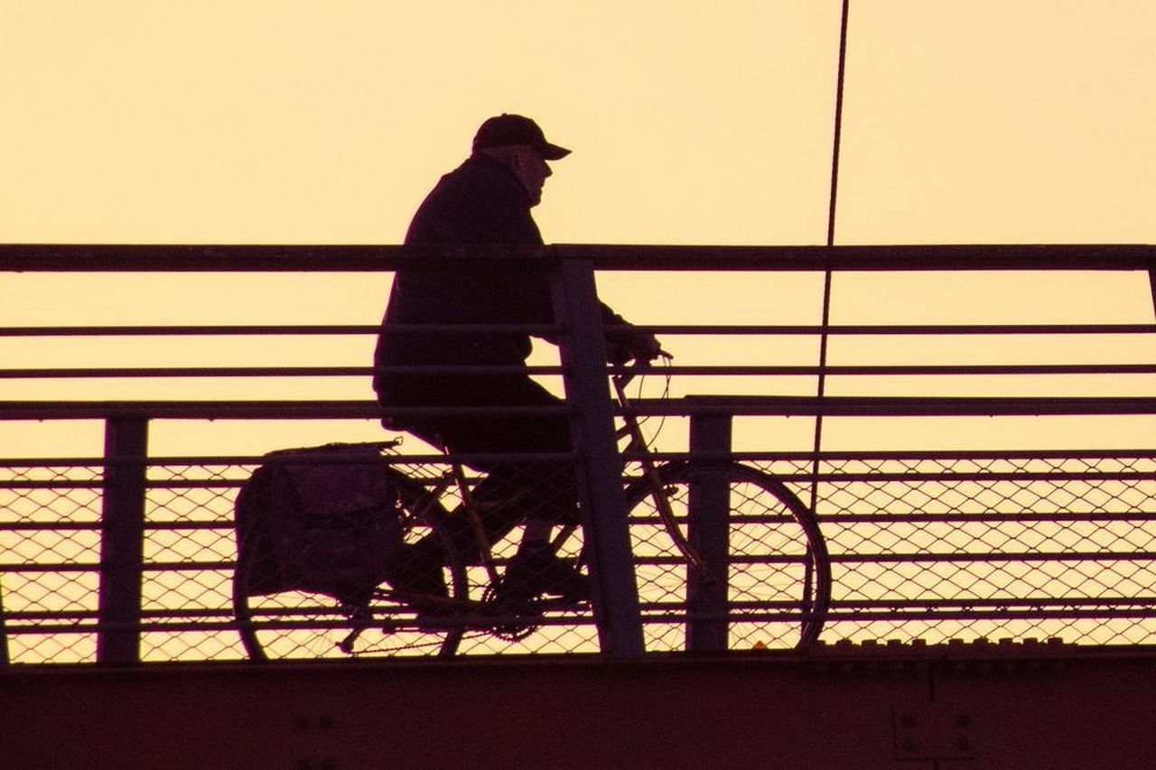 Man with hot sale bicycle