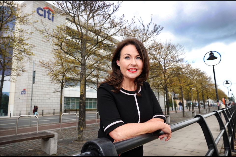 Cecilia Ronan, CEO of Citibank Europe, stands in front of the bank's current offices. Picture by Steve Humphreys
