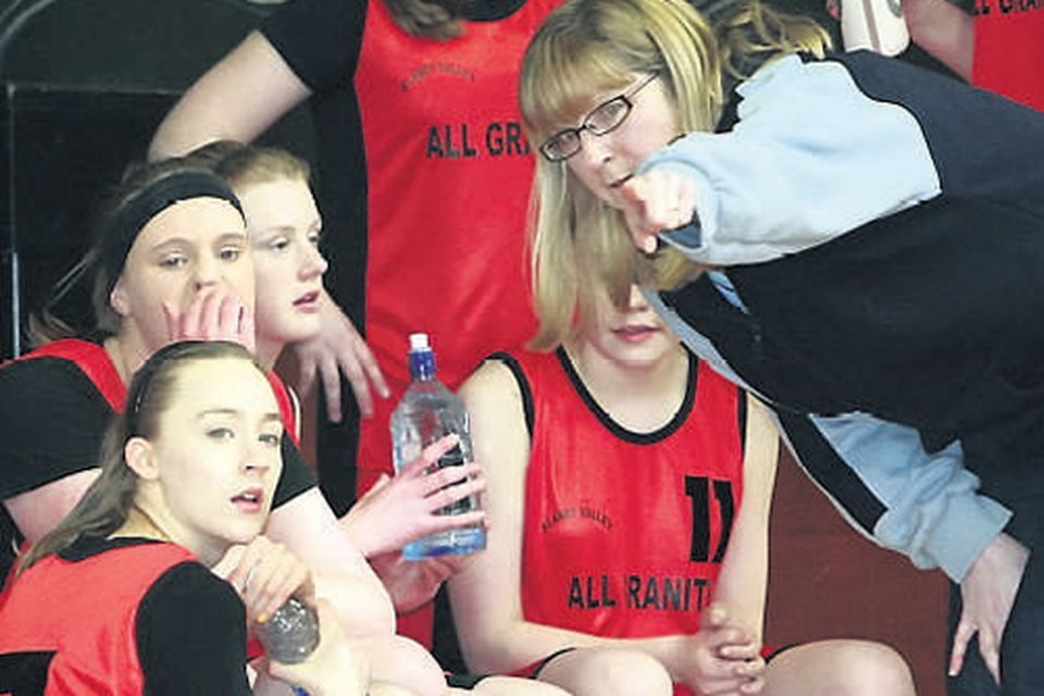 Saoirse Ronan taking part in Community Games basketball.