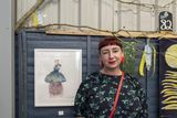 thumbnail: Artist Louise Boughton at the "Artist for Ukraine" exhibition at the Strand Bar Restaurant, Rush.