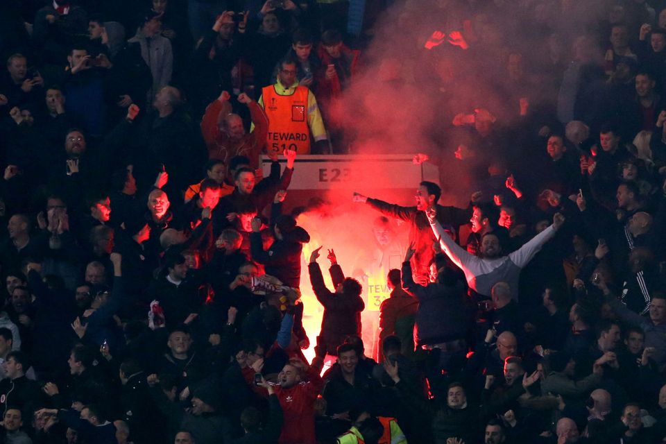 Liverpool fans at Old Trafford