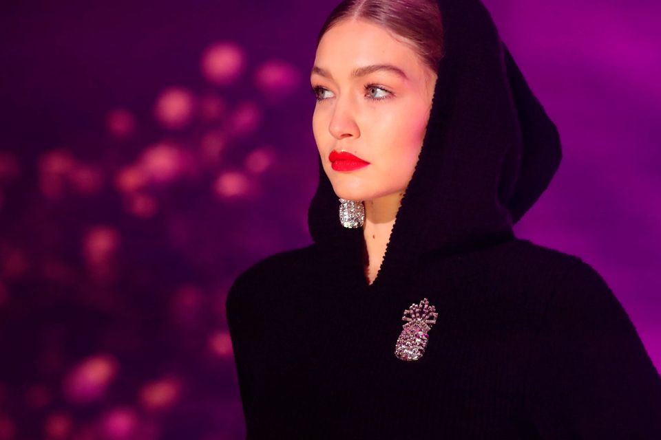 gigi hadid walks the runway for brandon maxwell during new york