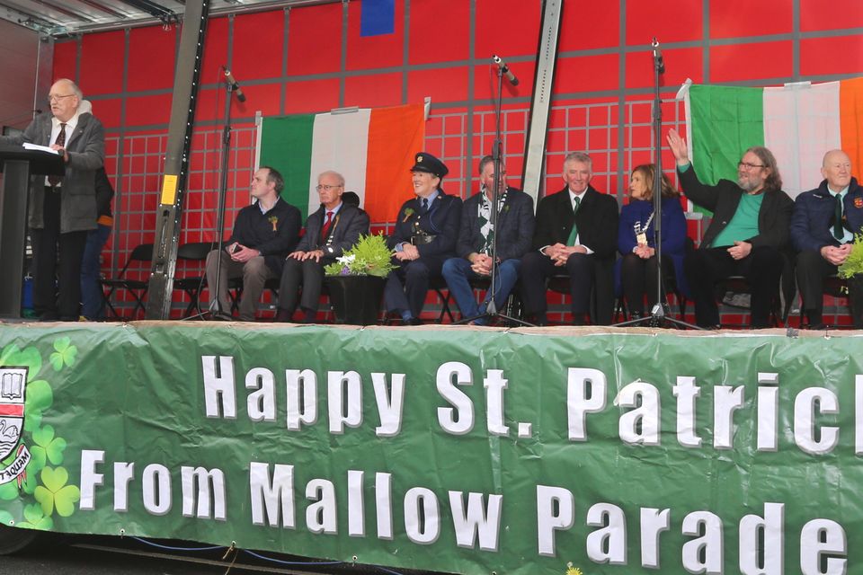 Dignitaries pictured on the Viewing Stage at the Mallow Parade. Photo by Sheila Fitzgerald