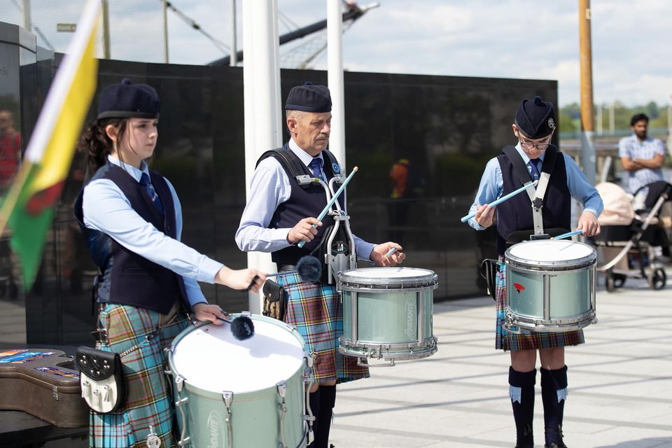 William Marshal weekend. Some members of the New Ross & District Pipe Band playing. Photo; Mary Browne
