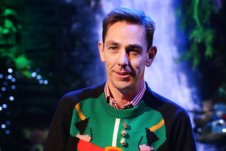 Elf yourself: Ryan Tubridy wears a festive jumper while hosting the 'Late Late Toy Show'