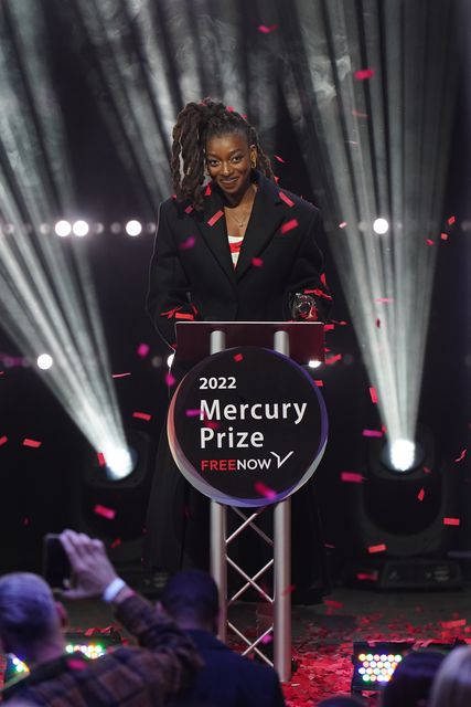 Little Simz accepting the Mercury Prize 2022 (Ian West/PA)