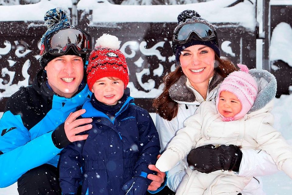 Prince Charles on holiday with his sons William and Harry in Klosters,  Switzerland. William's girlfriend Kate Middleton also joined the Royals for  their annual ski-trip as she did last year, and Charles