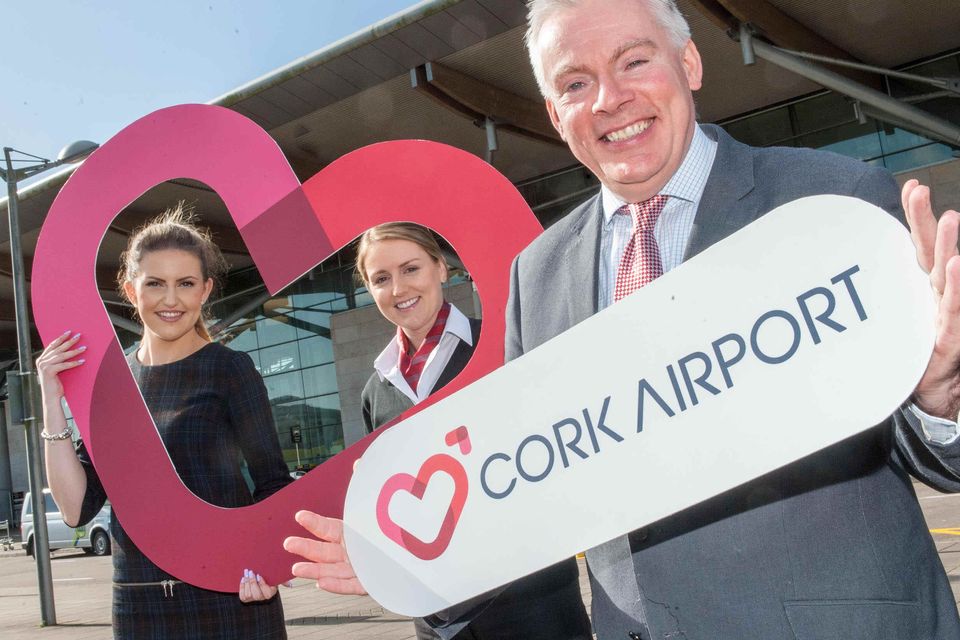 Pictured at the launch of Cork Airport's new brand identity today are: Robyn Chadwick, The Loop, Rachel Larkin, Communications Assistant and Niall MacCarthy, Managing Director at Cork Airport.