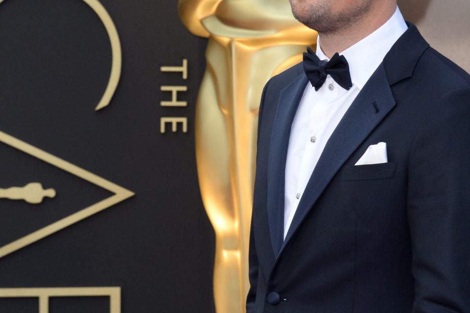 Leonardo DiCaprio arrives for the 2014 Oscars.