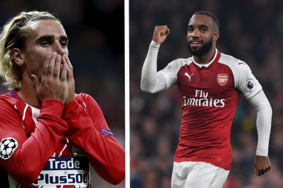 Alexandre Lacazette has joked he will ask Antoine Griezmann to join him at Arsenal CREDIT: GETTY IMAGES
