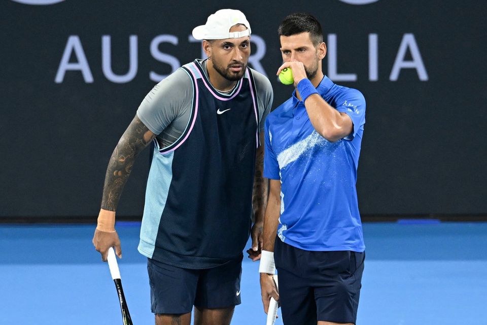 Nick Kyrgios makes return from injury in doubles win with Novak Djokovic in Brisbane International | Irish Independent