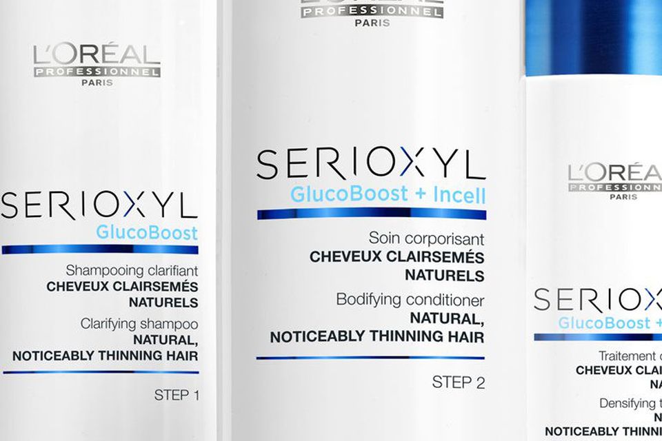 Serioxyl, €31.99, L’Oreal, available in selected salons nationwide. A revolutionary new hair system that really does work to combat chronic hair thinning.