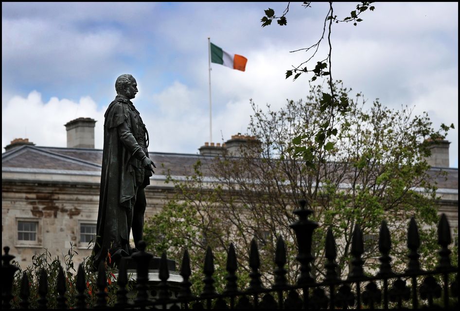 The statue of Prince Albert sits at the back of Leinster House. Photo: Steve Humphreys
