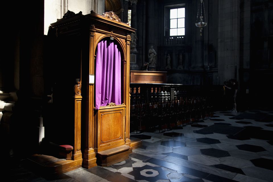 Italy, Lombardy, Lakes Region, Lake Como, Como, Duomo cathedral, confessional booth