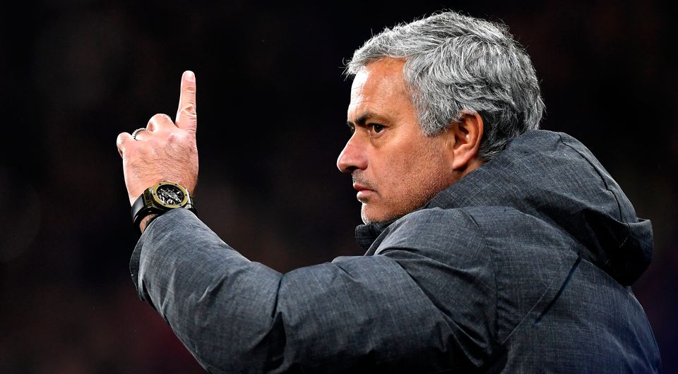 Jose Mourinho, Manager of Manchester United gives his team instructions. Photo: Getty Images