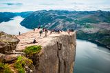 thumbnail: NORWAY: Preikestolen or Prekestolen, also known as Preacher's Pulpit or Pulpit Rock, in Norway.