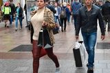 thumbnail: A make-up free Kelly Brook and  boyfriend Jeremy Parisi spotted shopping on Grafton Street carrying Brown Thomas bags