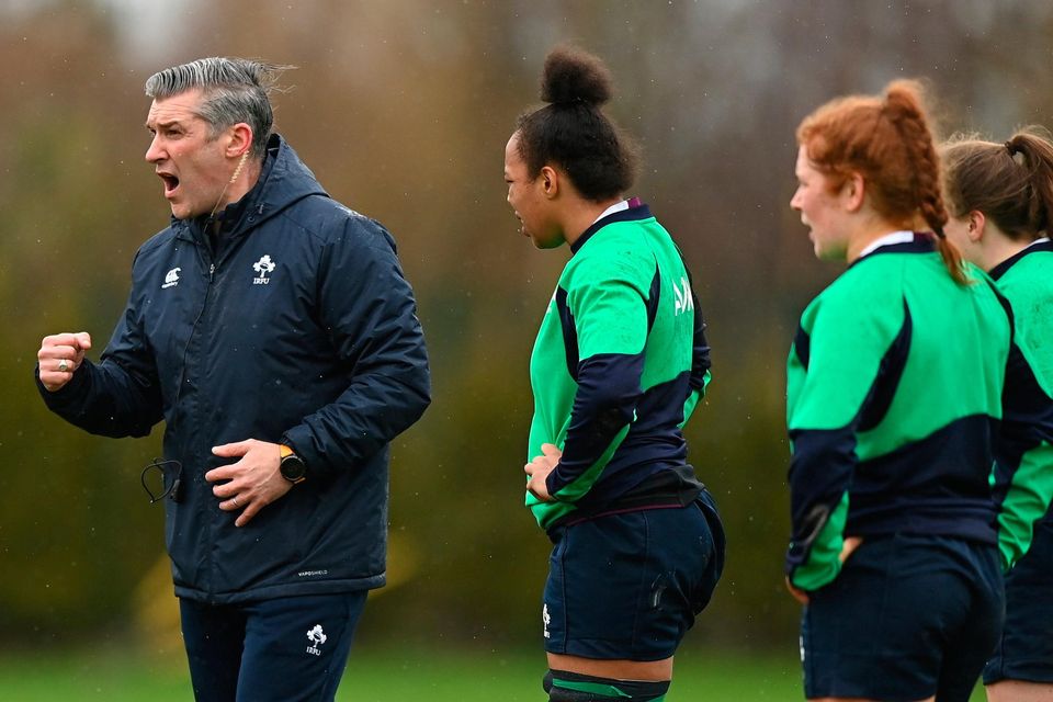 Head Coach Greg McWilliams during Ireland women's squad training at the IRFU High Performance Centre in Dublin this week. Photo: Ramsey Cardy/Sportsfile