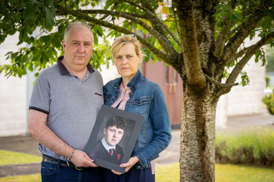 HEARTACHE: Parents Johnny and Elaine Downey with a photo of their only son Jack. Photo: Dylan Vaughan