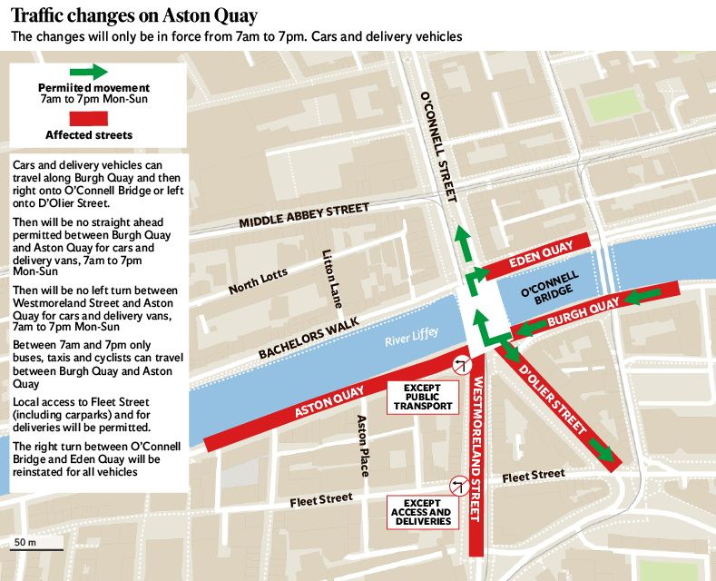 The traffic changes on the south quays