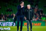 thumbnail: Ireland interim head coach John O'Shea (left) and technical advisor Brian Kerr ahead of the international friendly match against Switzerland at the Aviva Stadium, Dublin