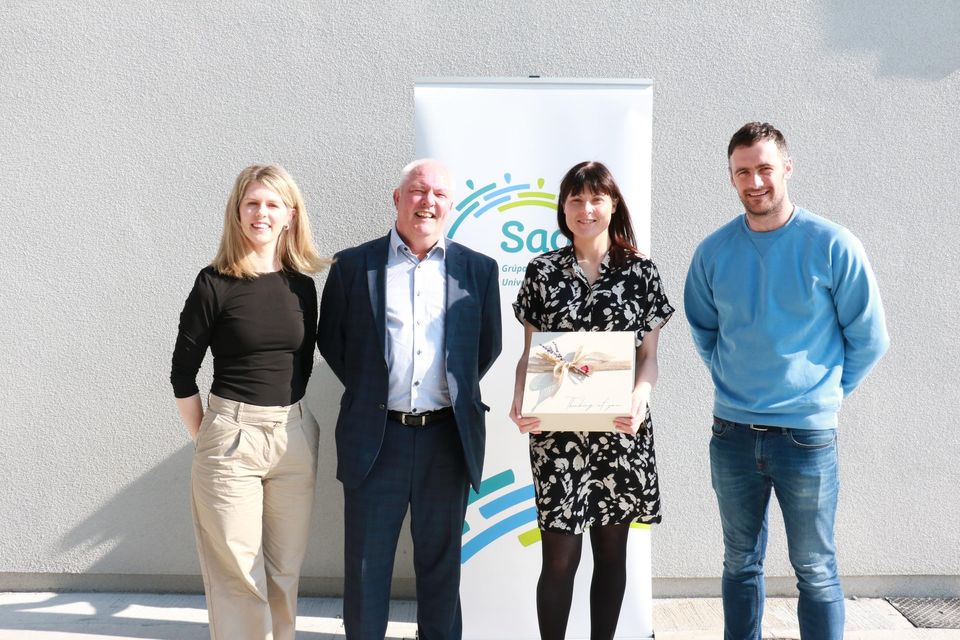 Pictured at the ‘Thinking of You Memory Boxes for Organ Donors’ launch from left: Orla Caulfield, Assistant Director of Nursing, Quality Improvement initiatives, Saolta Group; Paul Hooton, Chief Director of Nursing and Midwifery, Saolta Group; Gillian Shanahan, Organ Donation Nurse Manager, Saolta University Health Care Group; and David Burke, Galway Senior Hurler.