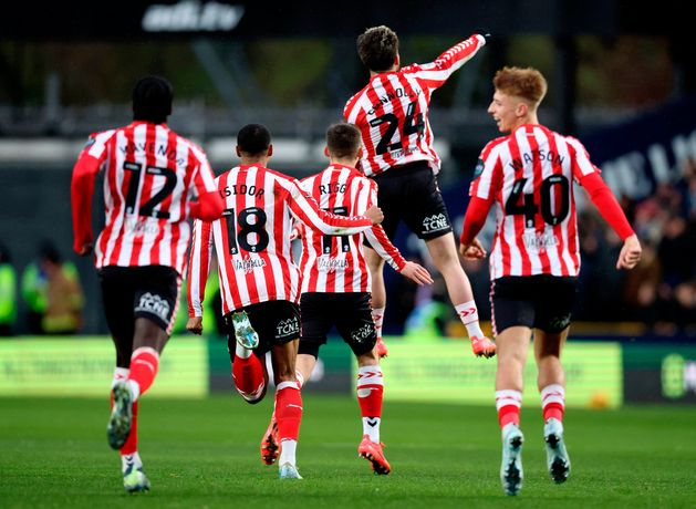 Ireland’s Aaron Connolly on target for Sunderland as Mark McGuinness hits Luton winner