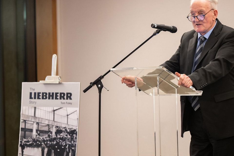 Tom Foley speaking at the launch of The Liebherr Story.