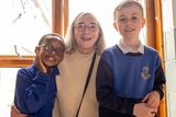 thumbnail: Grandparents Day At St Cronan's BNS Bray. Arefa Rankwe and Samuel Stunell with Aoife Cuffe