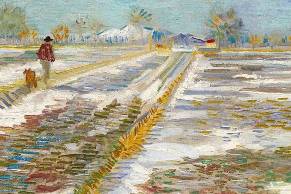 van gogh landscape with snow