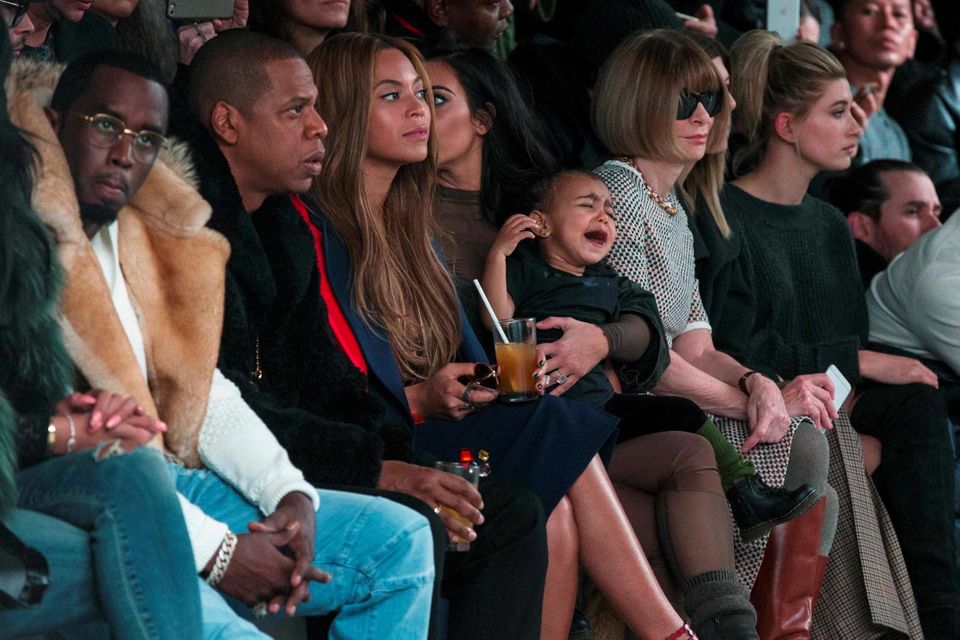 Kanye West Sitting Front Row at Fashion Week