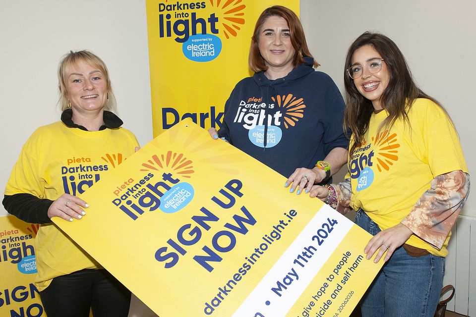 Jenny O'Brien (New Ross), Sinead Ronan Wells (Pieta) and Aoife Cullen (New Ross) were at the launch of Darkness into Light at MJ O'Connor's building in Drinagh on Wednesday evening. Pic: Jim Campbell