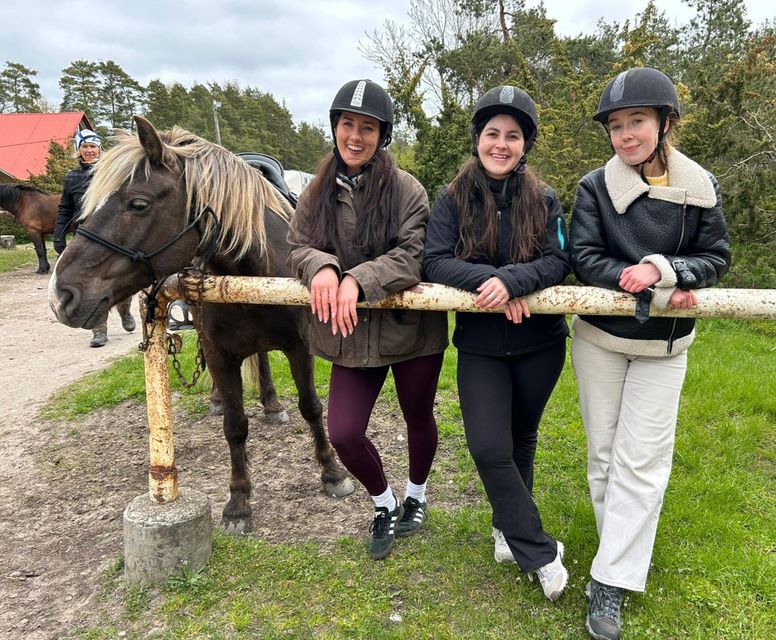 Anna and friends after horse-riding