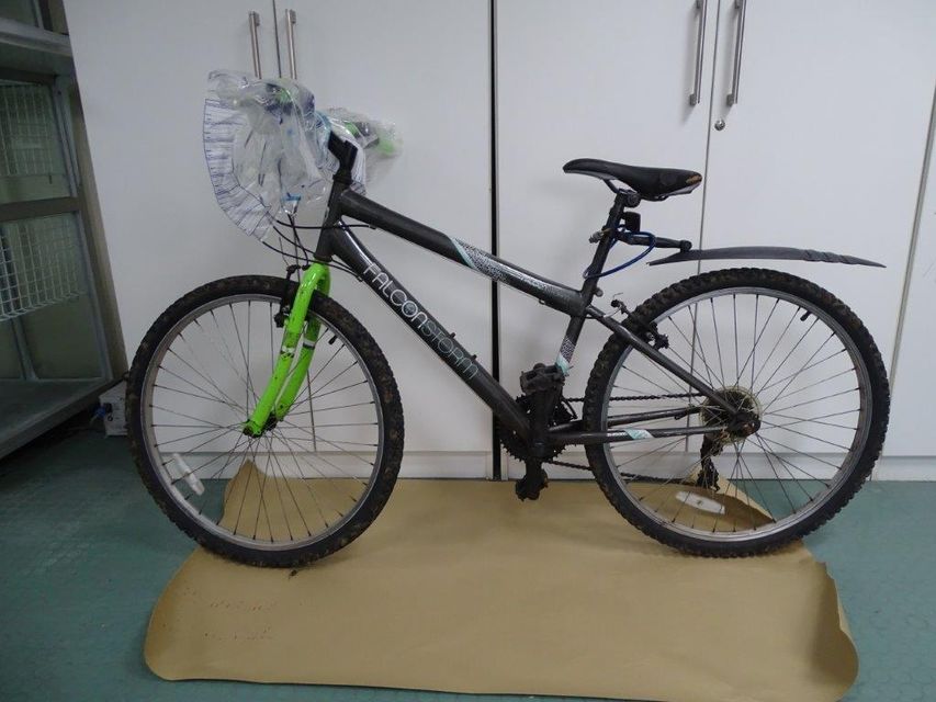 Gardaí are appealing for any information on a Falcon Storm mountain bike with straight handlebars and distinctive yellow/green front forks