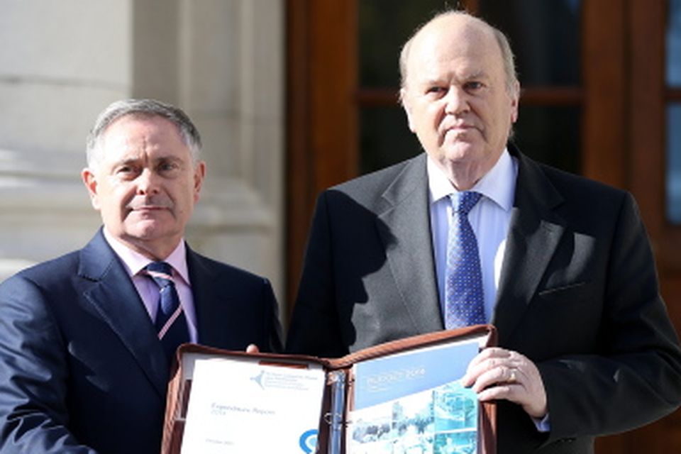 Minister for Finance Michael Noonan and Brendan Howlin Minister for Expenditure and Public Reform today.
Photo: Frank McGrath