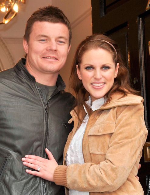 Brian O'Driscoll and Amy Huberman confirm their engagement in 2009.