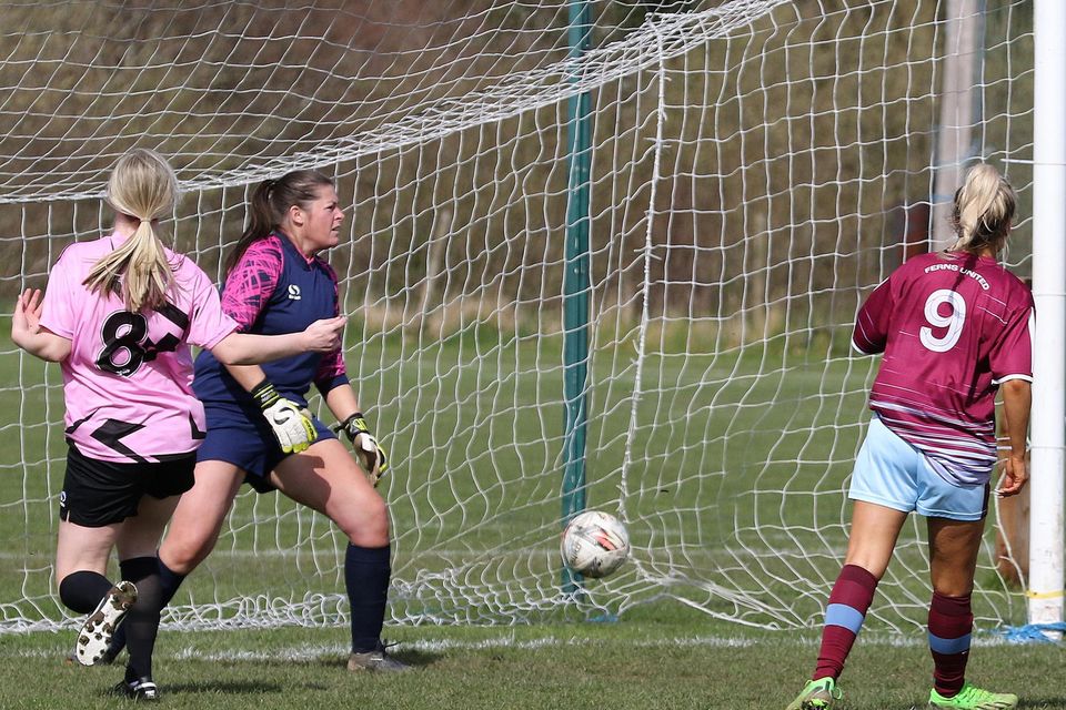 Leona Breen (9) after sweeping home the third Ferns United goal.