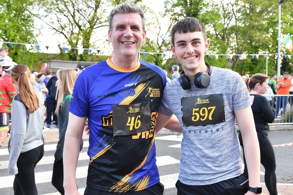 Principal Alan Craven and 6th year student Cormac Connolly who took part in the Marist 5K. Photo: Ken Finegan/www.newspics.ie