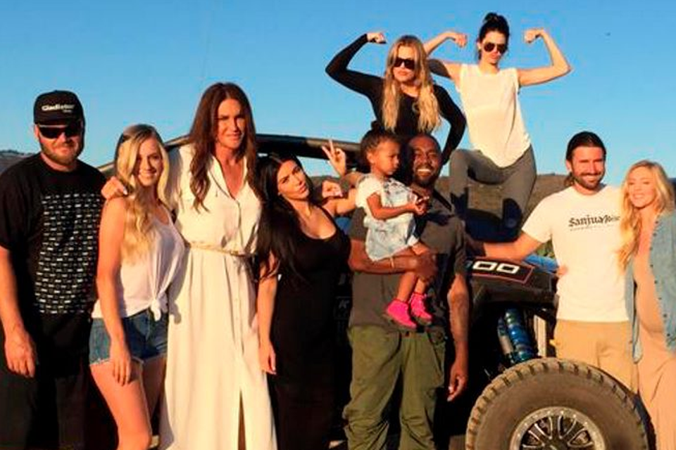 Caitlyn Jenner poses with sons Burt, Brandon, Kim Kardashian, Kanye West, North West, Khloe Kardashian and Kendall Jenner

Pic: Caitlyn Jenner/Twitter