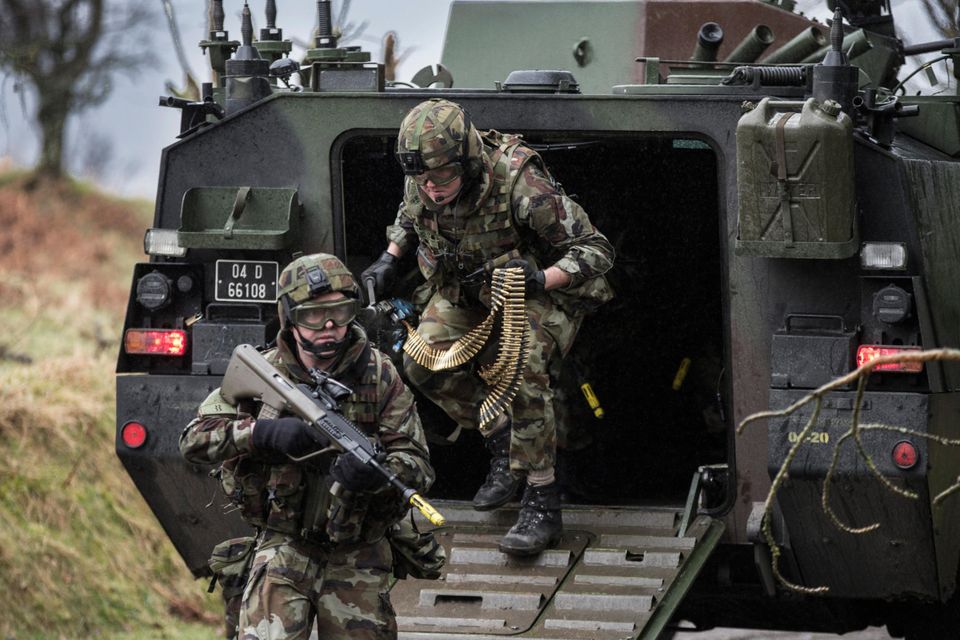 Members of the 55th Infantry Group pictured during a training excercise last March in preparation for a UN deployment. Photo:Mark Condren