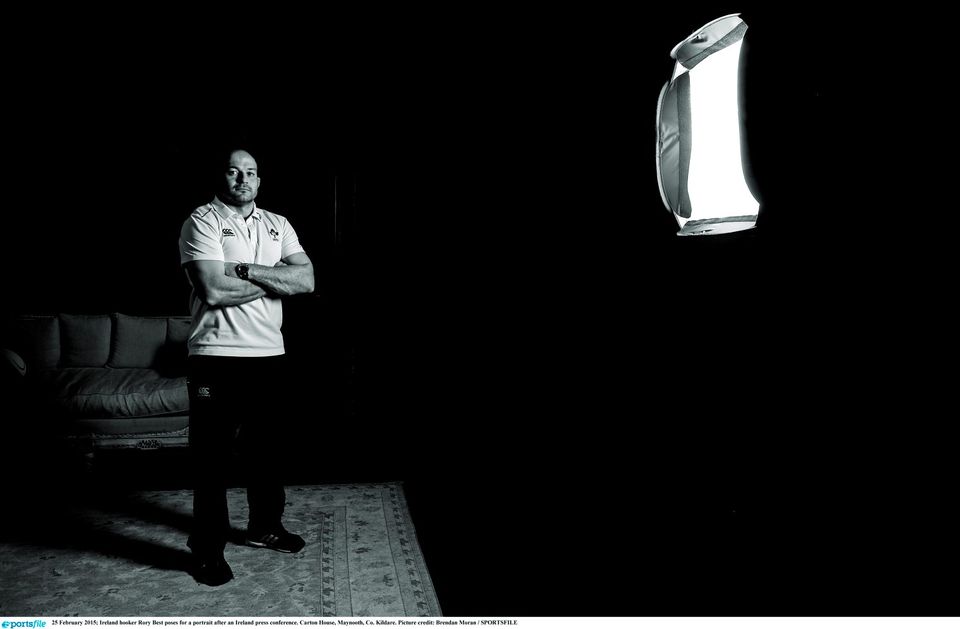 25 February 2015; Ireland hooker Rory Best poses for a portrait after an Ireland press conference. Carton House, Maynooth, Co. Kildare. Picture credit: Brendan Moran / SPORTSFILE