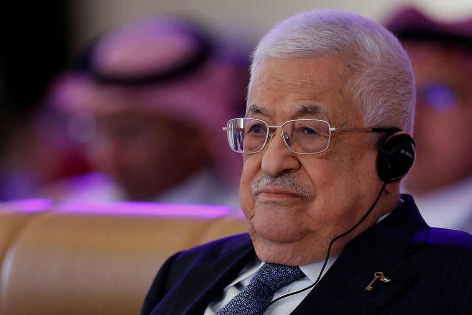 Palestinian President Mahmoud Abbas attends the World Economic Forum (WEF) in Riyadh, Saudi Arabia, April 28, 2024. REUTERS/Hamad I Mohammed

