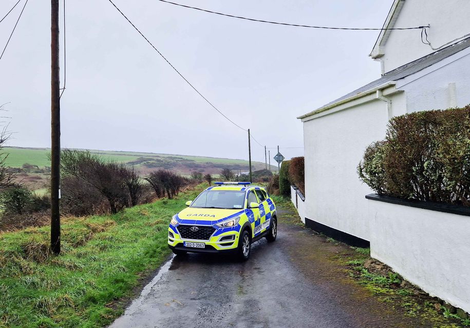 Garda roadblock near the scene in Dunmore East