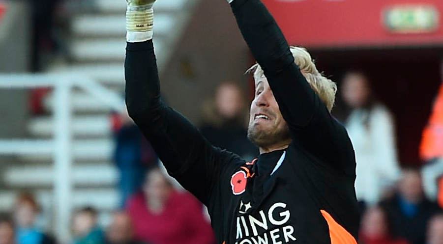 Leicester City's Danish goalkeeper Kasper Schmeichel in action. Photo: Getty Images