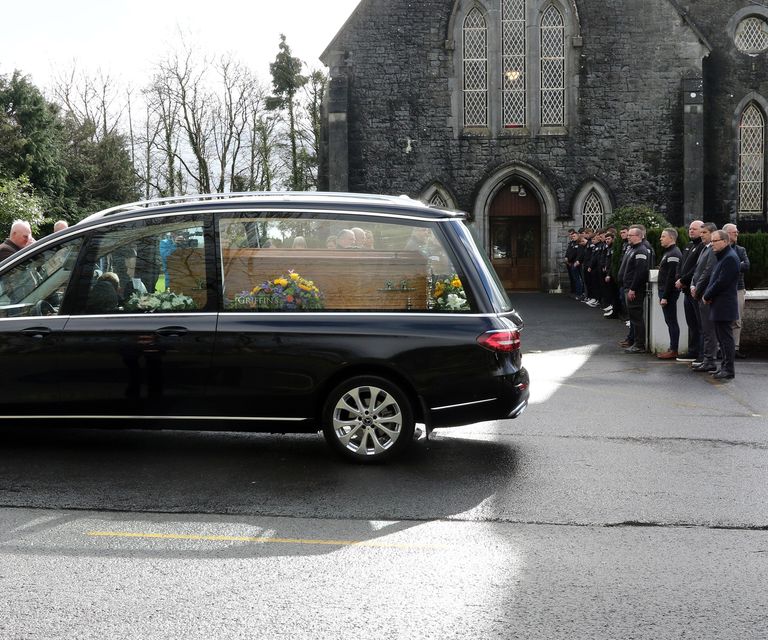 Liam Kearns's funeral at St Senan's Church, Clonlara. Photo: Brendan Gleeson
