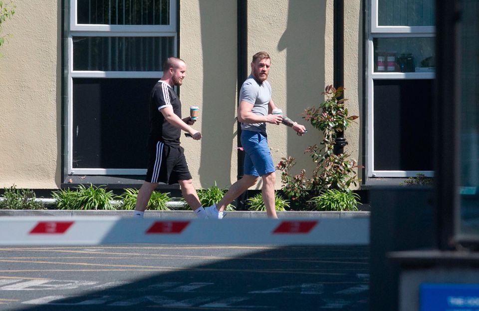 Conor McGregor at The Coombe hospital following the birth of his son. Picture: Gareth Chaney/Collins Photos